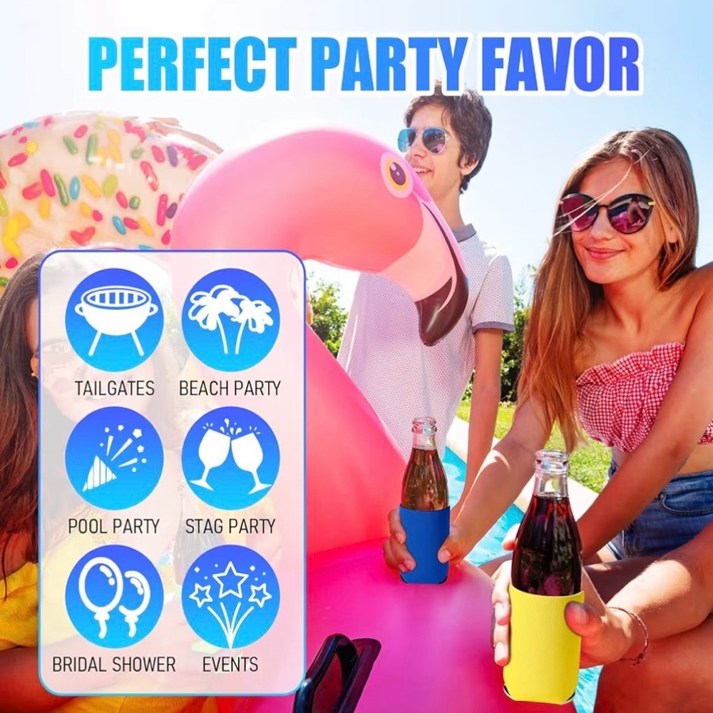 2 Foam Can Cooler Koozie any color with your QR code personalized customer gifts - Picture 4 of 5